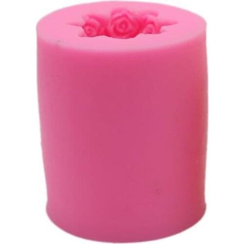 3D Rose Flower Silicone Aroma Candle Mold Soap Clay Making DIY Cake Chocolate E56C