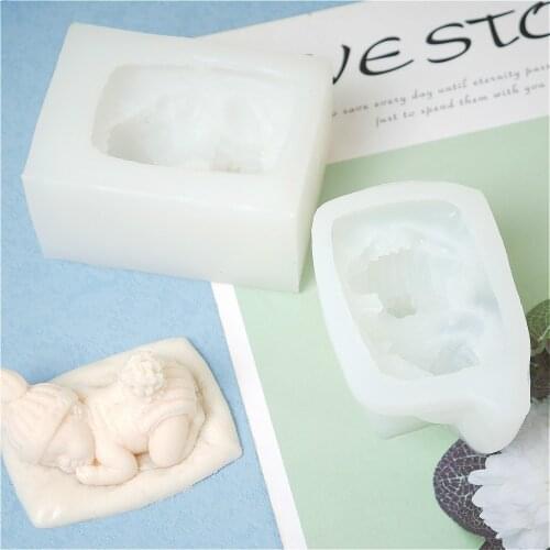 3d Sleeping Baby Handmade Resin Soap Candle Mold Silicone Chocolate Candy Mold Cake Decorating Tools Kitchen Pastry Accessories