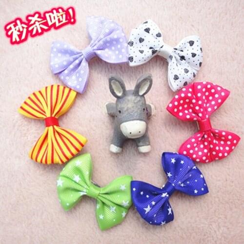 50 pieces wholesale cheap pet dog multicolor butterfly style Hair Bows hair ties for pet dogs clips pet grooming products