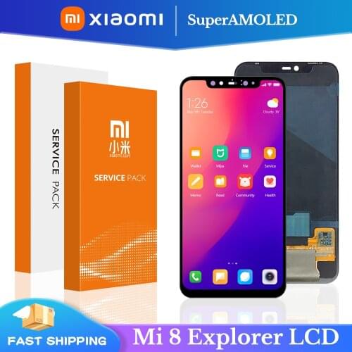 6.21" Super AMOLED For Xiaomi Mi 8 Pro Display LCD Screen Touch Digitizer Replacement For Xiaomi Mi 8 Explorer LCD Display