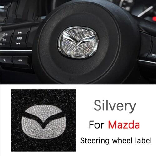 Car Accessories sticker For Mazda 2 3 6 Axela Atenza CX3 CX4 CX5 CX7 CX9 Car steering wheel logo Rhinestones decoration stickers