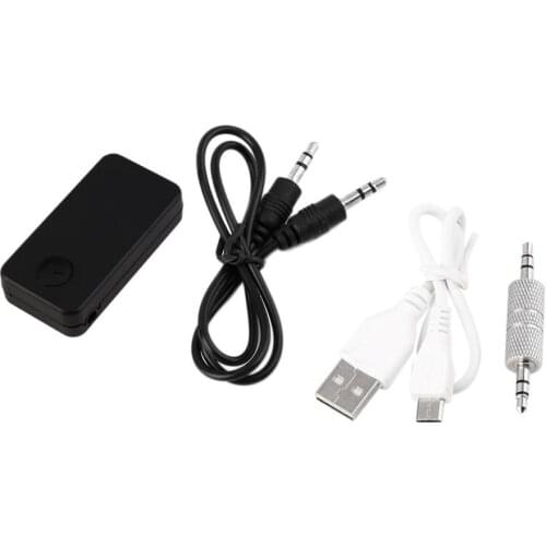 Car-In Home Hand-free Wireless V3.0 Music Speaker RCA 3.5mm Stereo Audio HiFi AMP Receiver Adapter Dongle A2DP Black