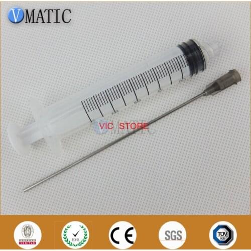 Free Shipping Non Sterilized 10ml/10cc Luer Lock Dispensing Syringes With 16G Blunt Tip Fill Needles 10cm 100mm