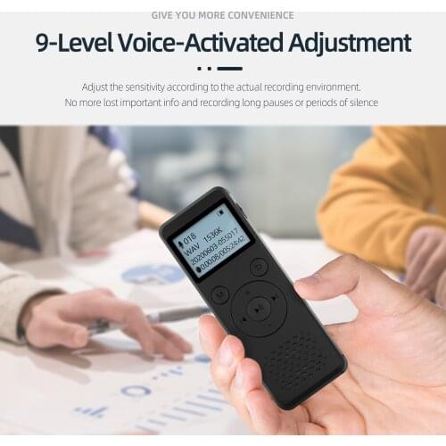 New 110 Hours Long Time 1536kbps Digital Voice Recorder-password- Timing Automatic Recording-voice Activation-with MP3 Play