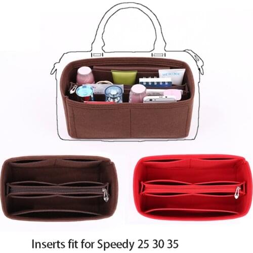 Travel Inner Purse Portable Cosmetic Bags Fit for SPEEDY 25 30 35 Cloth Insert Bag Organizer Makeup Handbag shaper Organizer