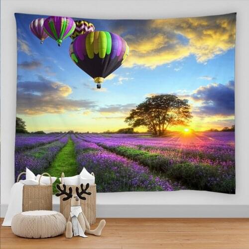 Purple lavender Garden Tapestry Wall Hanging Large Size Wall Tapestry Cheap Flower Scenery Boho Wall Tapestries Mandala Fabric