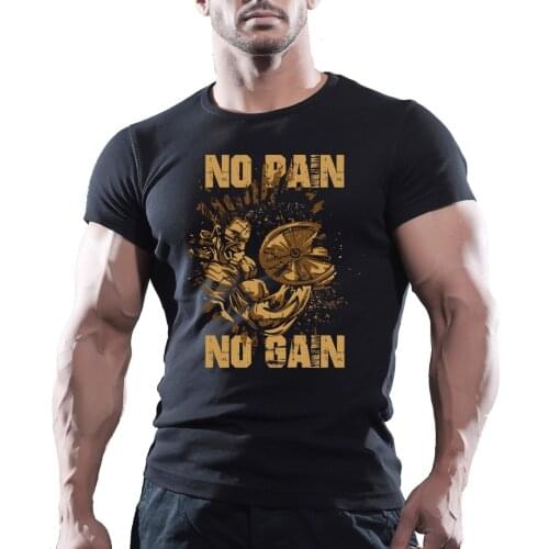 Hot Sale New MenS T Shirt NO PAIN NO GAIN Mens MMA GYM BODYBUILDING MOTIVATION T-Shirt BEAST CLOTHING Funny O Neck T Shirt