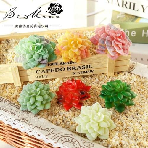 Artificial Succulent Plants Flower Head Home Garden Bedroom Balcony Decoration DIY Desktop Mini Bonsai Wedding Party Supplies