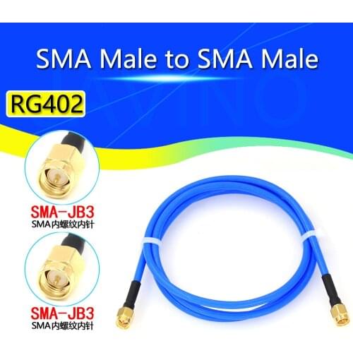 Javino SMA male to male plug straight connector with RG402 RG141 RG-402 Coaxial Jumper blue cable 10CM-200CM RF Low Loss Coax