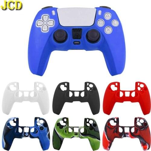 JCD 1PCS Soft Silicone Gel Rubber Case Cover For Sony Playstation 5 Protection Case For PS5 Gamepad Controller