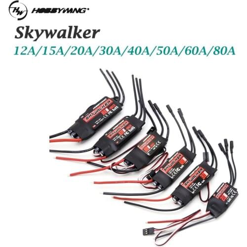 Hobbywing Skywalker 15A 20A 30A 40A 50A 60A 80A ESC Speed Controller With UBEC /with plug/For RC Airplanes Helicopter