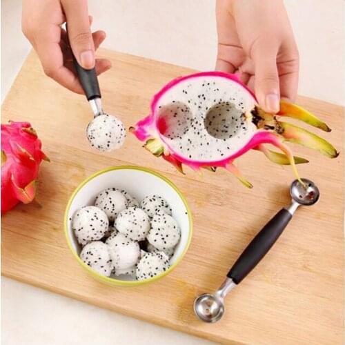 Double-headed Fruit Scoop Multifunctional Ice Cream Creative Watermelon Fruit Platter Spoon Fruit Scoop Kitchen Tools