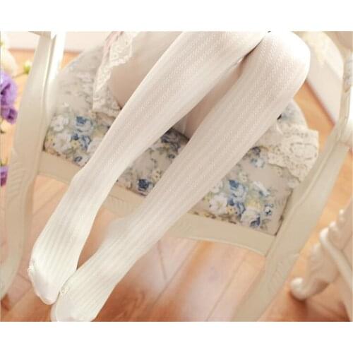 Sweet Lolita Nylon Stockings Women White Color Sexy Heart Pantyhose Long Stocking Female pantyhose B665