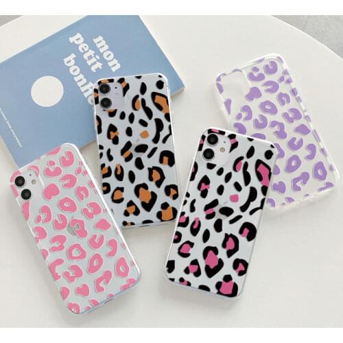 Fashion Colorful Leopard Print Phone Case For iPhone 12 Pro Max Mini 11Pro XR X XS Max 5S SE 2020 6 6s 8 7 Plus Soft Cover Coque