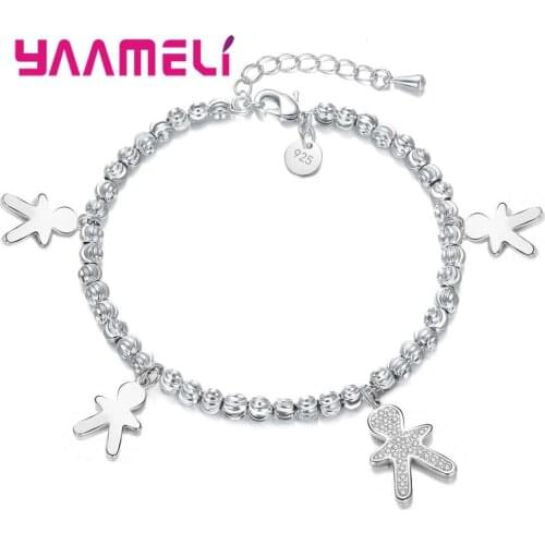 New Arrivals Realistic Little man Shape Bracelets Pendant 925 Sterling Silver Jewelry Accessory With AAAA Cubic Zirconia