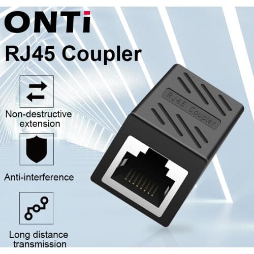 ONTi RJ45 Connector Cat7/6/5e Ethernet Adapter 8P8C Network Extender Extension Cable for Ethernet Cable Female to Female