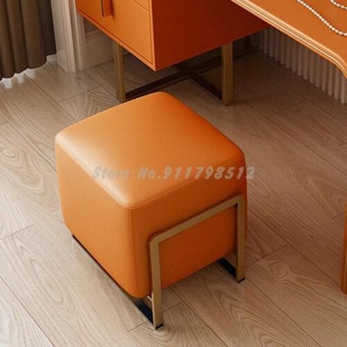 Orange sofa stool light luxury makeup stool net red ins wind shoe changing stool household dressing stool bedroom stool bench