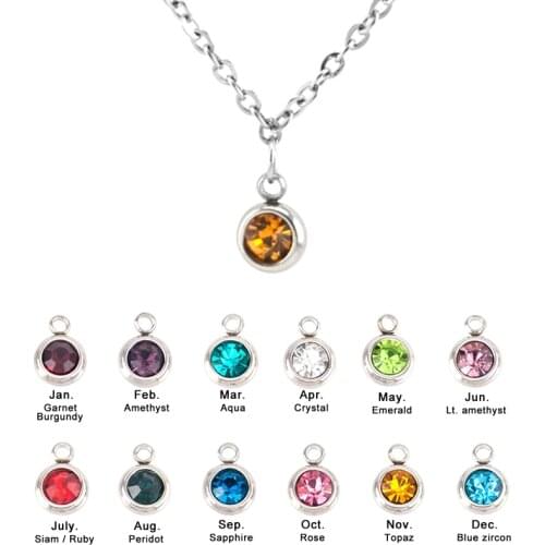 Zodiac birthstone necklace women choker stainless steel charms jewelry collares de moda female gift Necklaces