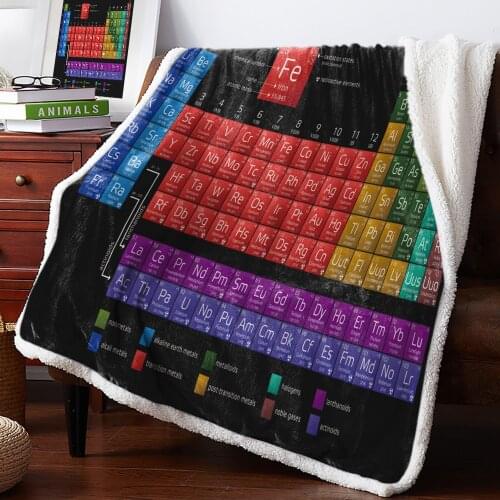 Periodic Table Of Elements Chemistry Bedspread Coverlet Blankets Fleece Throw Cover Wrap Personalized Thick