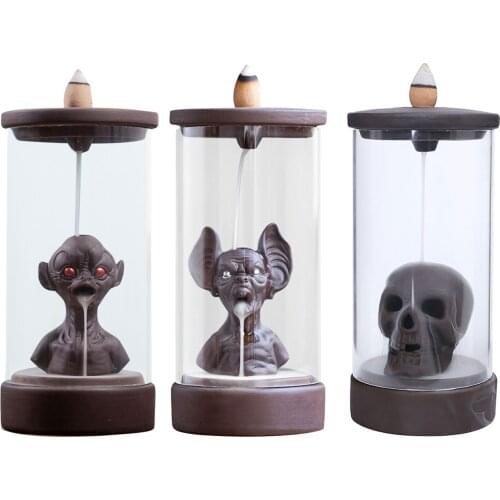 Personalized Home Backflow Incense Burner Skull Incense Burner Creative Resin Crafts Cosplay Halloween Decoration Ornaments