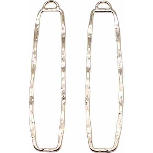 WYSIWYG 10pcs 60x14mm KC Gold Color Geometry Charms Pendant For Jewelry Making Earring Making Accessories