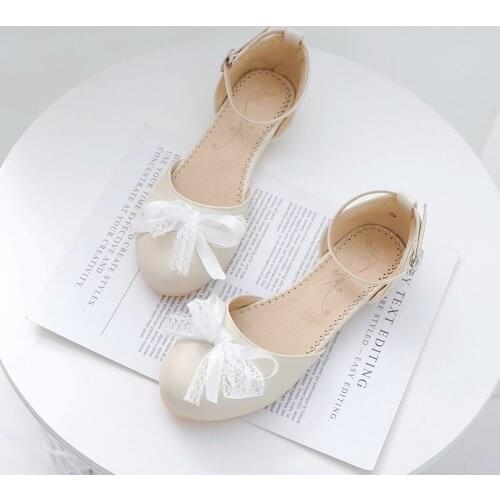 Mori Girl Simple 2021 Spring and Summer New Closed Toe Flat Sandals Bow Ladies' Shoes Large Size Artistic Student Shoes