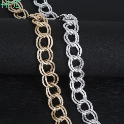 19X17mm 1m/lot Silver/Light Gold Plated Aluminum Buckle Twist Chains Loop Link For Necklaces Bracelet DIY Jewelry Craft Making