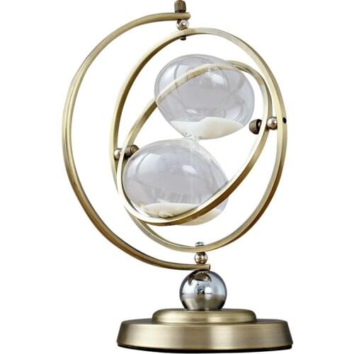GLOBE HOURS HOURGLASS SEA FIGURINE TIMER STATUE CREATIVE IRON CRAFTS HOME DECORATION ACCESSORIES FOR LIVING ROOM R1637