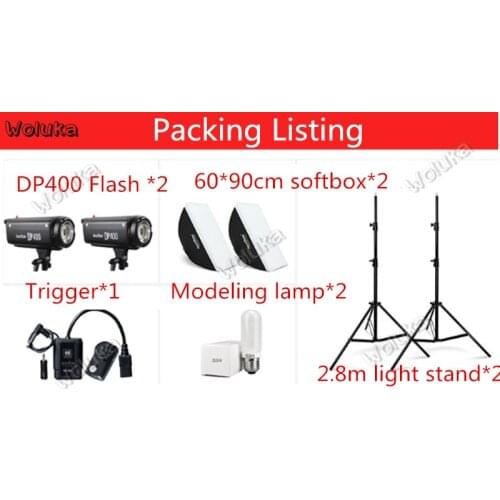 Godox DP400w Studio Flash Photographic Lamp Two lamps set studio necessary soft photographic equipment CD50 T03