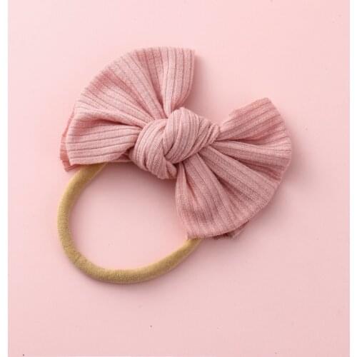 Baby Girls Knitted Ribbed Hair Bows Ties, Lovely Hair Bands Elastics Ponytail Holders Toddler Fashion Hair Accessories