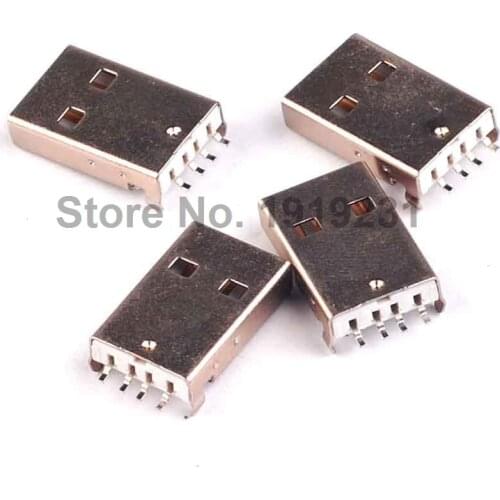 10PCS USB Male 180 Degree Patch White