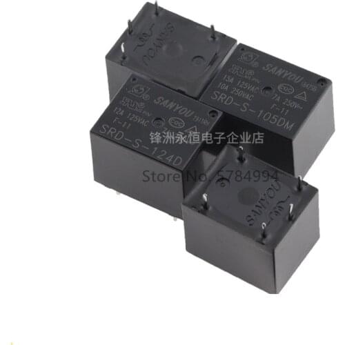 100Pcs/lot SRD-S-105DM SRD-S-112DM SRD-S-124DM 15A 125VAC 4Pins Coil Power Relay 05VDC 12VDC 24VDC Mini Power Relays Wholesale