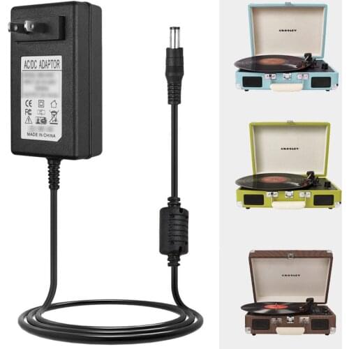 9V Power Supply Adapter US Plug Charger for Crosley Cruiser Portable Turntable Record Player Series CR8005A CR8005C CR89 CR89-BT