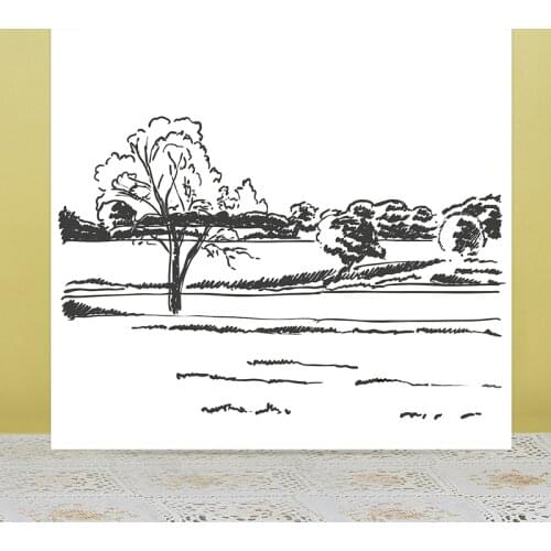 AZSG Grassland Tree Clear Stamps For DIY Scrapbooking/Card Making/Album Decorative Silicone Stamp Crafts