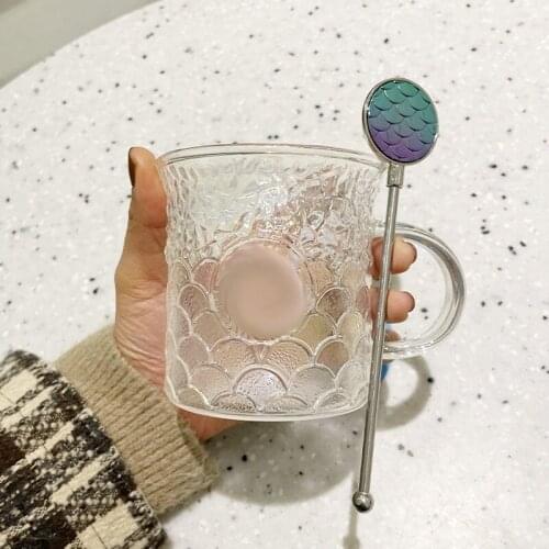 Star Papa Cup New Product Anniversary Symphony Fish Scale Glass Mug Drinking Cup Coffee Mug Tumbler Cup