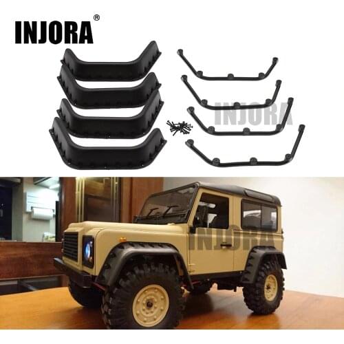 INJORA Black Mud Fenders Flares for 1:10 Scale RC Crawler RC4WD D90 D110 Body Shell Parts