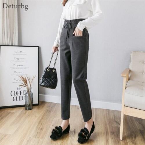 Deturbg Women's Trousers Harem Pants