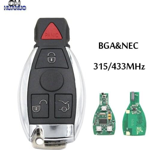 Keyless Remote Key Fob 4 Button BGA style with Chip for Mercedes-Benz 2000+ 315MHz OR 433MHZ