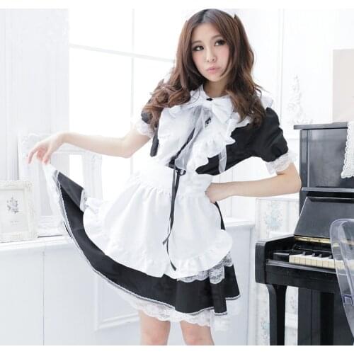 Women Maid Dress Lolita Dress Apron Cute Girl Uniform Princess Dress Anime Cosplay Costume