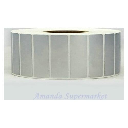 Sticker label 30*10 mm 1800pcs/Roll Thermal Transfer Silver PET Label Waterproof Tearproof Oilproof Barcode Label