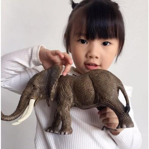 Big Size 22~33cm Animal Boy Toy Action Figures Zoo Park Simulation Tiger Lion Zebra Elephant Models For Kids Early Education Toy