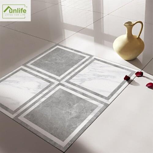 Funlife® 30x30cm grey&white marble Anti-Slip Waterproof Self-adhesive Floor Sticker Floor Tiles Bathroom Kitchen Decor