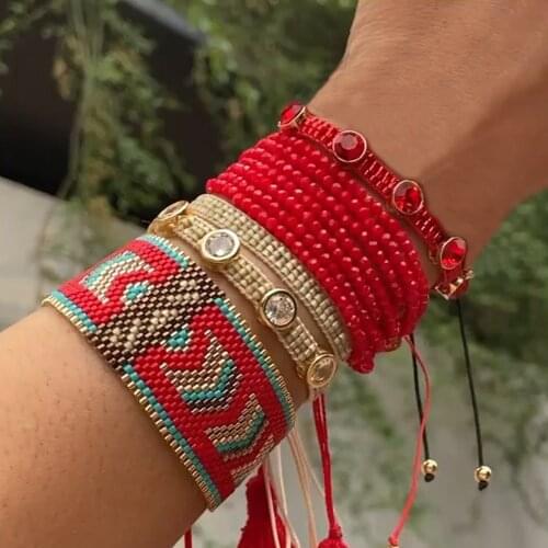 Go2boho Miyuki Bracelet Set For Women Ethnic Style Accessories Crystal Beads Bracelets Handmade Woven Jewelry Pulseras Bijoux
