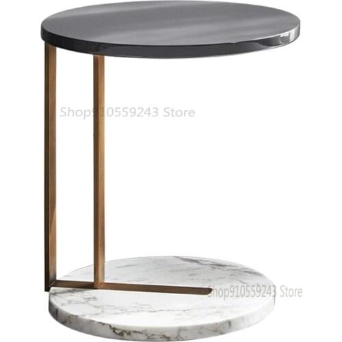 Customized Marble Side Table Light Luxury Living Room Small Corner Table Mobile Sofa Side Table Round Post-modern Design Bedside