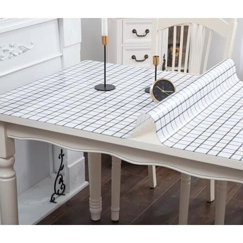 Table coffee table pads colored plastic pvc crystal plate nordic waterproof oil-proof disposable wash ironing tablecloth