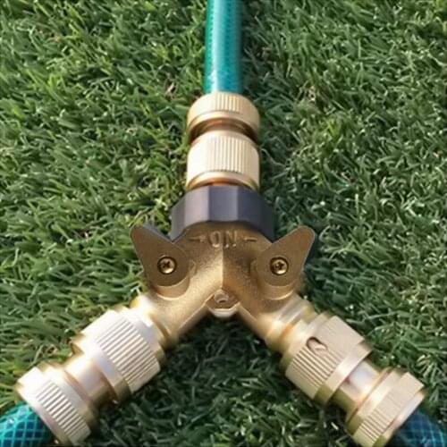 Brass Manifold 3/4" Tap Splitter Brass Manifold Double-Way Washing Machine Hose Connector Y-Type Water Separator