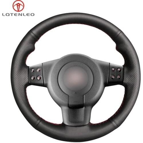 LQTENLEO Black Artificial Leather Car Steering Wheel Cover For Seat Leon (1P) FR 2007-2009 Leon (1P) Cupra 2007-2009 Ibiza (6L)
