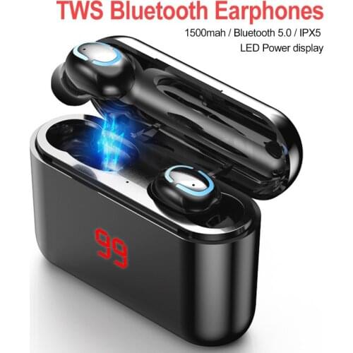 TWS Bluetooth 5.0 Earphone HBQ Wireless LED Digital Display Headphone Sport Earbuds 3D Stereo Gaming Headset with Mic
