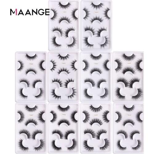 New 4 pairs 10-25mm fake Eyelashes 100% Mink Eyelashes Natural Mink Lashes Dramatic Volume Eyelashes Extension False Eyelashes