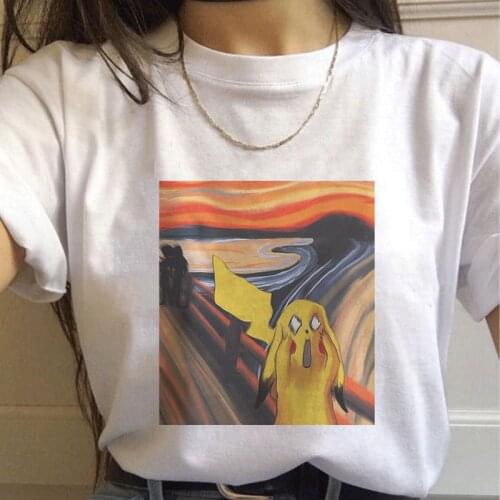 New Women T Shirt Funny Oil Painting Painting Print Kawaii Streetwear Female Tshirt Casual Harajuku T-shirts Camisetas Mujer